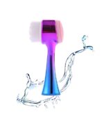 Facial Cleansing Brush 2 in 1Double-Sided Facial Cleaning Brush with Soft Bristles for Deep Pore Exfoliation, Wash Makeup, Massaging (Blue)