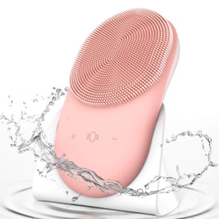 Facial Cleansing Brush, CrazyFire Sonic Waterproof Cleansing Brush(8 Adjustable Speeds)Effectively Cleans and Exfoliates, Soft Silicone Heated Massage Helps Open pores&Import Essence, Relieve Fatigue