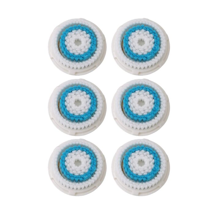 Facial Cleansing Brush Head Replacement, Facial Cleansing Brush Head, For Clogged and Enlarged Pores(6 Blue)