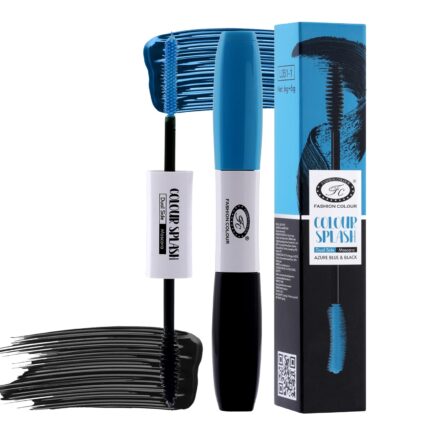 Fashion Colour Splash Dual Side Mascara's For Women | Define & Lengthen Eyelashes | 2 in 1 Mascara for women | Volumizing and Lengthening Mascara | (Azure Blue & Black, 6g+6g)
