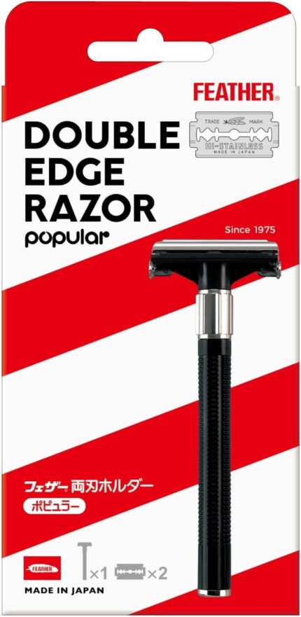 Feather Brand Men Feather Double Edge Razor Popular With 2 Feather Blades- Made In Japan