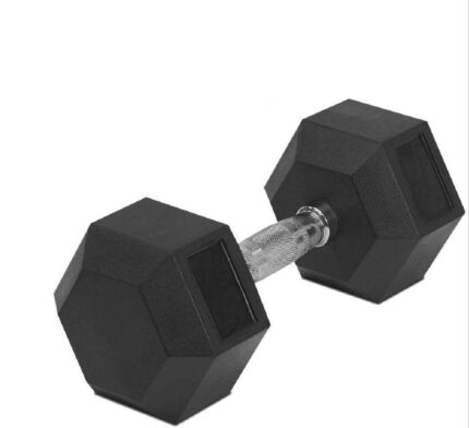 FitBeast Rubber HEX Dumbbell 2kg, 2.5, 3kg, 4kg, 5kg, 7.5kg, 10kg, 12.5kg, 15kg (Black)