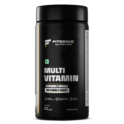 Fitgenix Nutrition Multivitamin with 25 Vitamins & Minerals | 60 Capsules | Zinc | Vitamin C | Vitamin D | Multiminerals | Enhances Energy | Helps in Hair Growth | Immunity Booster