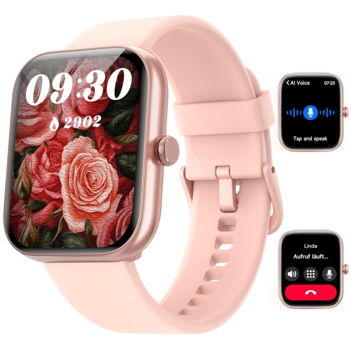 Fitness Tracker- [Alexa Built-in & Answer/Make Calls], 1.91" Smart Watch with Heart Rate/Blood Oxygen/Sleep Monitor, Step Counter Fitness Watch with 100 Sports Modes, IP68 Waterproof for iOS Android