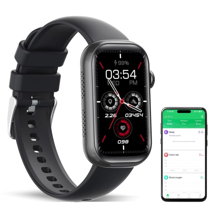Fitness Tracker, Smart Watch with 24/7 Dynamic Heart Rate Blood Oxygen Monitoring Sleep Tracker Answer / Make Call 24 Sports Modes Pedometer IP68 Waterproof Step Calorie Counter for Women Men (Black)
