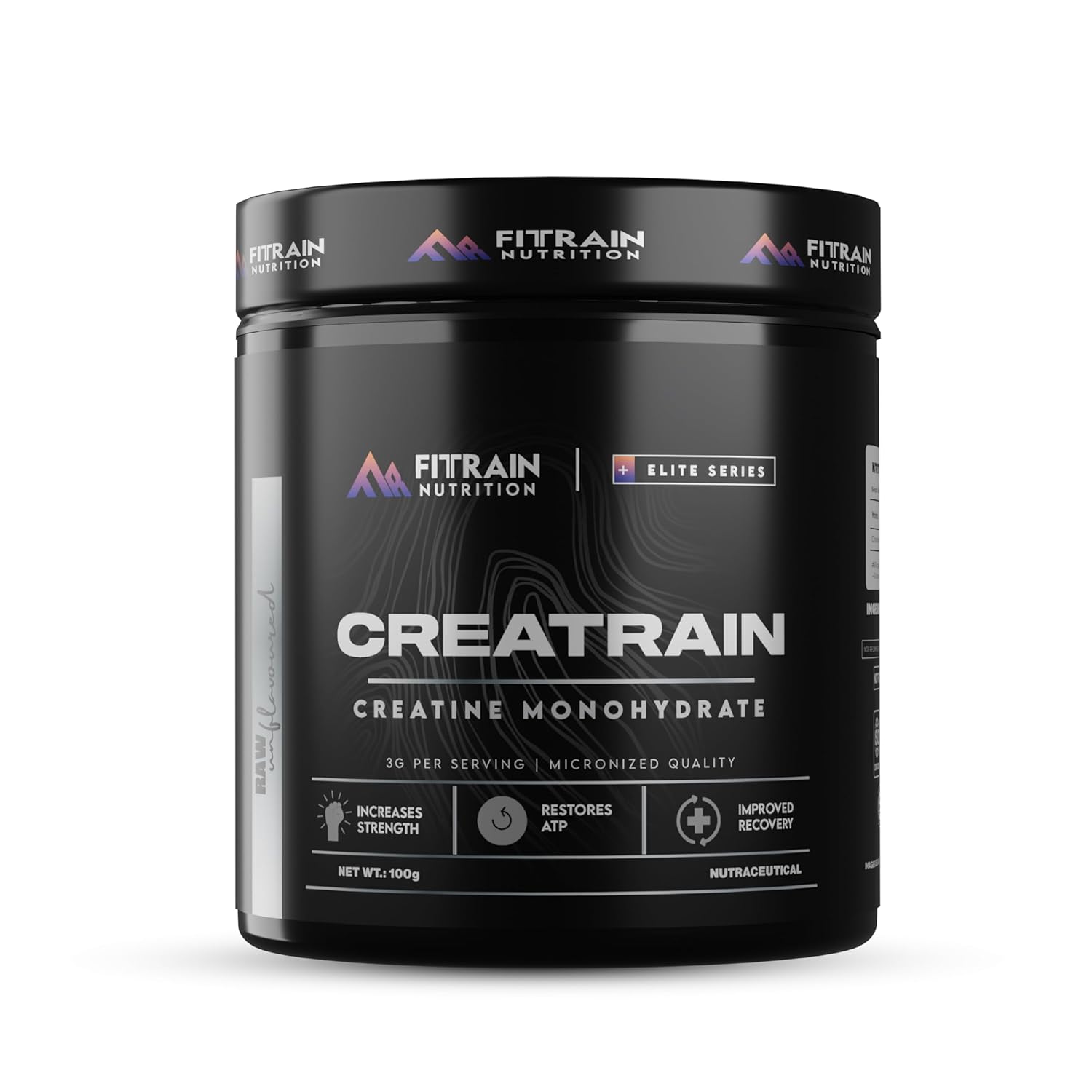 Fitrain Nutrition Creatrain Creatine Monohydrate Powder | Unflavoured | 100g | 33 Servings | 3g Creatine per serve | Build Lean Muscle | Improved Recovery | Increase Strength & Endurance