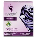 Flawsome Panty Liners for Women & Girls, (Pack of 30) | Soft, Rash-Free,Toxin-Free, Unscented, Perfect For White Discharge & Light Spotting |Protection Against Leakage, Discharge & Rashes| Eco-Friendly