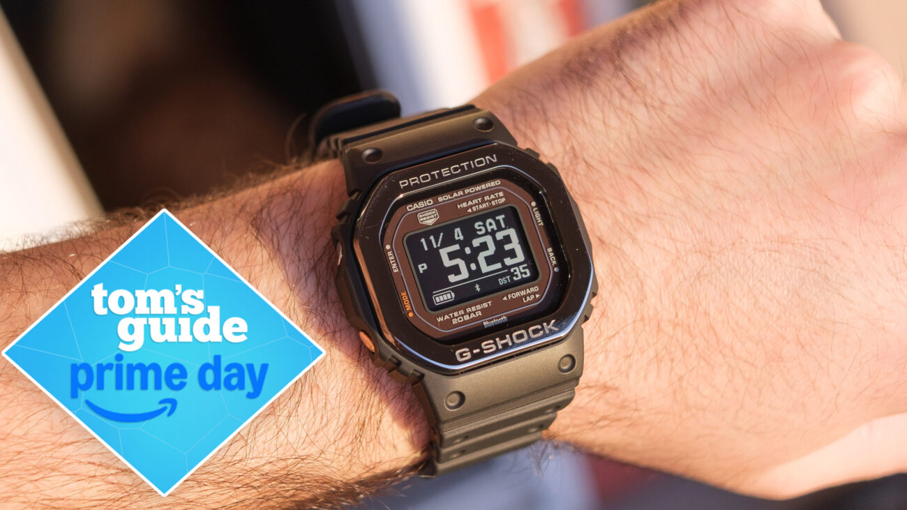 Casio G-Shock Move DW5600 with a Tom's Guide Prime Day badge attached