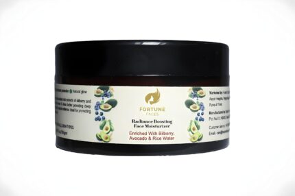 Fortune Faces Radiance Boosting Face Moisturizer | With Bilberry, Avocado & Rice Water | For Deep Hydration & Youthful Glow | All Skin Types | Women & Men - 50 gm