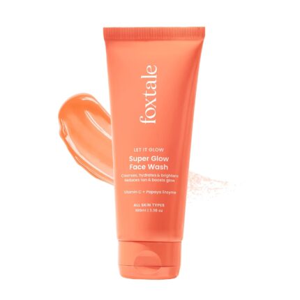 Foxtale Vitamin C Super Glow Face Wash with Papaya enzyme | Reduces Tan | Boosts Glow | Gently Exfoliates & Brightens Skin | Reduces Pigmentation | Face Wash for Men & Women- 100ml