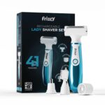 Frizty Adjustable 4 in 1 Face & Body Hair Trimmer for Women | 4 Heads- Bikini & Body Shaver, Face & Eyebrow, Nose and Ear Trimmer | Rechargeable | Full Body Hair Removal Machine for Women