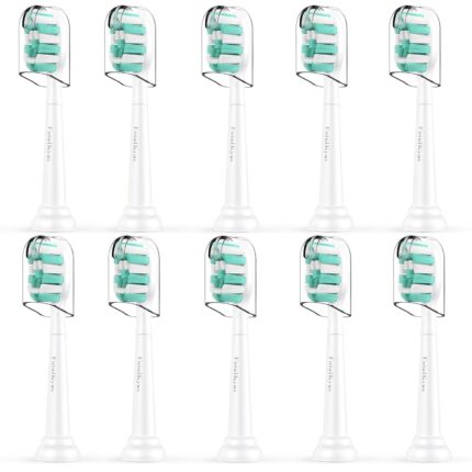 Futulkyus Replacement Toothbrush Heads Compatible with Philips Sonicare DiamondClean ProtectiveClean DailyClean Plaque Control Gum Health EasyClean 4100 5100 C2 C3 HX9023 Electric Toothbrush, 10 Pack