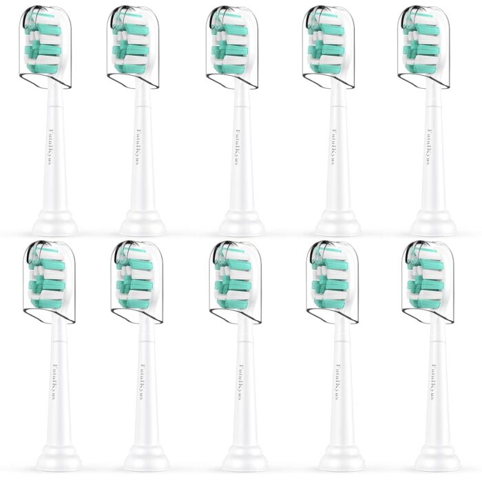 Futulkyus Replacement Toothbrush Heads Compatible with Philips Sonicare DiamondClean ProtectiveClean DailyClean Plaque Control Gum Health EasyClean 4100 5100 C2 C3 HX9023 Electric Toothbrush, 10 Pack