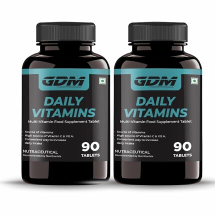 GDM Daily Vitamins - Multi-Vitamin Food Supplement Tablets | Boost Energy & Metabolism | For Men & Women - 180 Tablets