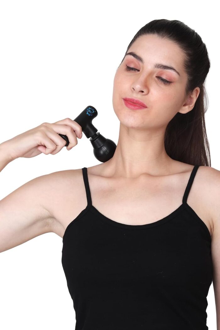 GHK H100 Mini Fascial Gun Deep Body Massage for Pain Relief Portable & Compact Multi-Use Relaxation Chargeable Massager Unisex, Multicolour