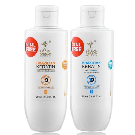 GLOBAL AMAZON SECRETS Pack of 2 Brazilian Keratin treatment 250ml with Keratin Shampoo 250ml| Deep nourishment | Sulfate Free Moisturizing