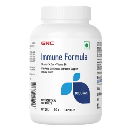 GNC Immune Formula | 60 Veg Capsules | Strengthens Immune System | Reduces Common Cold Risks | Protects Against Infections | Vitamin C, Zinc, Amla & Vitamin B6 | For Men & Women