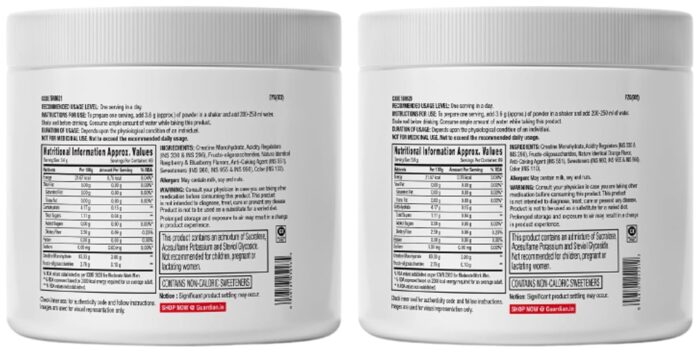 GNC Pro Performance Creatine Monohydrate | Blueberry | 250gm + GNC Pro Performance Creatine Monohydrate | Orange | 250gm (Combo pack)