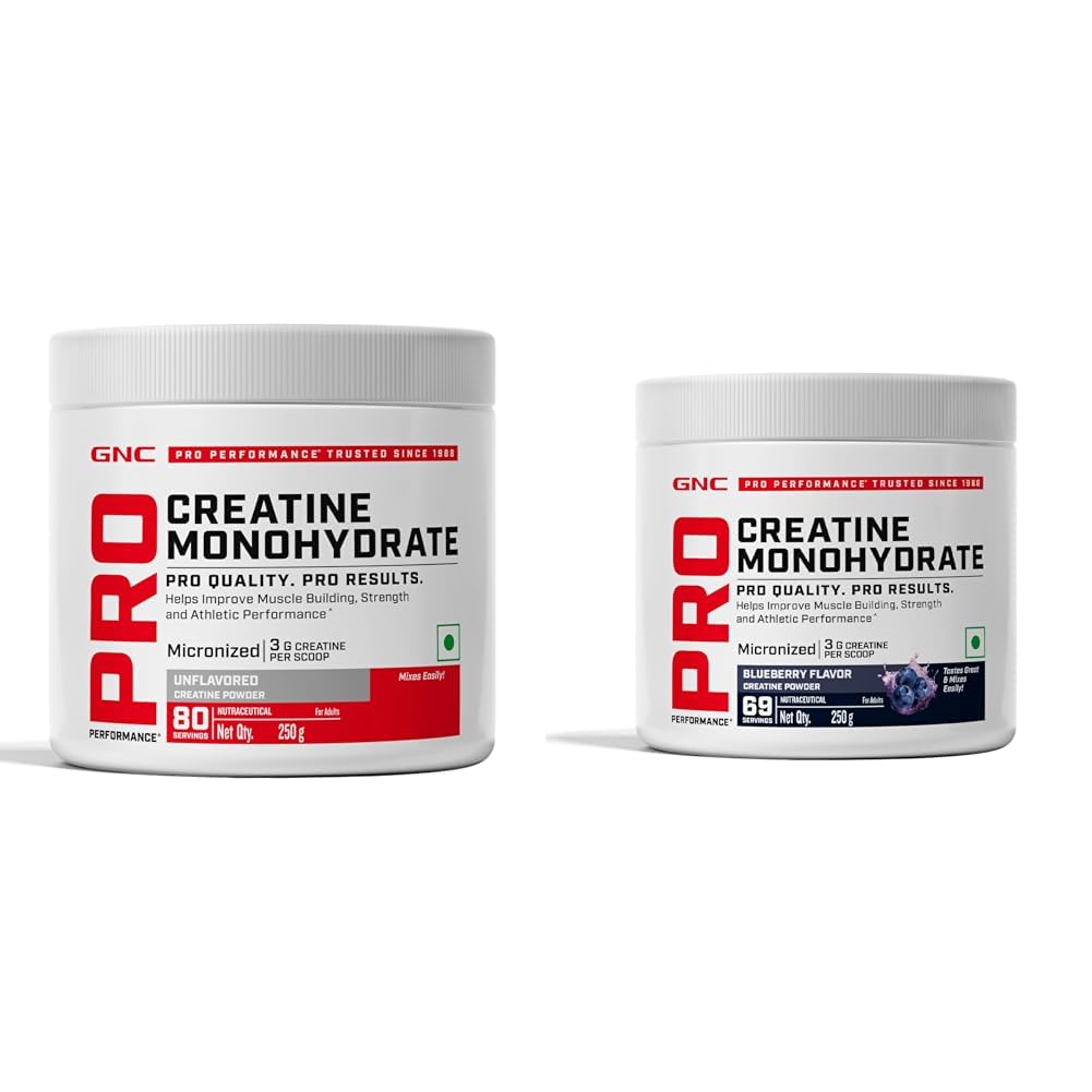 GNC Pro Performance Pure Micronized Creatine Monohydrate | 250 gm & GNC Pro Performance Pure Micronized Creatine Monohydrate | 250 gm | Blueberry
