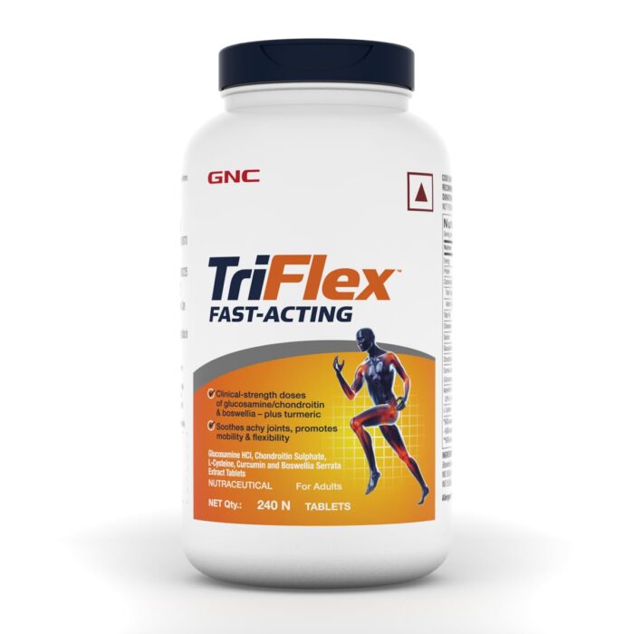 GNC TriFlex Fast Acting | 240 Caplets | 7X Better Joint Health | Soothes Painful Joints | Relieves Stiffness | Provides Mobility Support | Formulated In USA | Contains Glucosamine & Chondroitin