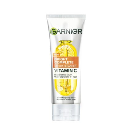 Garnier Bright Complete Serum Cleanser 100gm | Deep Cleansing Face Wash with Vitamin C for Brighter, Radiant Skin | Visibly Brighter Skin in One Wash for All Skin Types