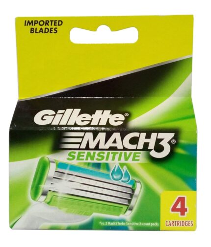 Gillette Mach3 Shaving Cartridgesensitive, Men, 4 Pieces Pack