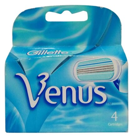 Gillette Venus 3 Hair Removal Cartridges, Women, 4 Pieces Pack
