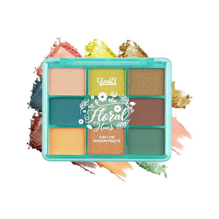 Glam21 Floral Hues 9 In 1 Eyeshadow Palette | Highly Pigmented | Easy To Carry | Multicolor | Matte and Shimmers | Super-Blendable | Smudge-Proof (7.2 gm) |05- Hibiscus