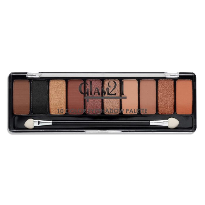 Glam21 Get Smoky 10 Color Eyeshadow Palette |Long-Lasting | Smudge Free | Long Wearing And Easily Blendable Eye Makeup Palette Matte, Shimmery And Metallic Finish