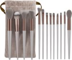 Glamzone The Artists Fix+ Plus 13Pcs Makeup Brushes, Foundation, Blush, Eyeshadow, Loose Powder, Concealer, Highlighter Brush Set, Soft Synthetic Bristles, Nude