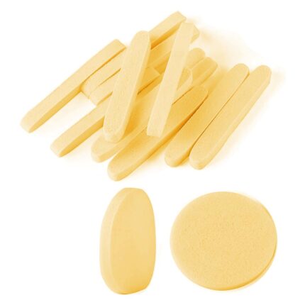 Gleva Powder Puff Soft Face Makeup Sponge, Loose powder Foundation Blending Sponges Set, Beauty Blender, Contouring, Wedge Triangle Shape Wet & Dry Tool Washable Reusable (Yellow-12 Pcs)