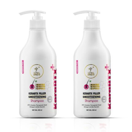Global Amazon Secrets Kerabtx Shampoo 500ML Each | Pack of 2 | Keratin Treatment For Hair Straightening | Stays upto 7-9 months | Men and Women | One Day Treatment
