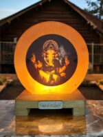 Global Aroma Himalayan Rock Salt Lamp with Ganesha Printed Design