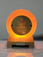 Global Aroma Himalayan Rock Salt Lamp with Laxmi Ji Design on Acrylic Plate