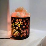 Global Aroma Himalayan Round Butterfly Rock Salt Lamp for Positive Energy, Vastu, Healing, Harmony, Purification, Best Wellness ((Size ''5X4.5'')