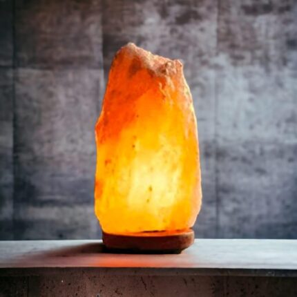 Global Aroma Natural Himalayan Rock Salt Lamp for Positive Energy, Vastu Table Lamp (1-2 kg, Height 14 cm Approx, Orange)