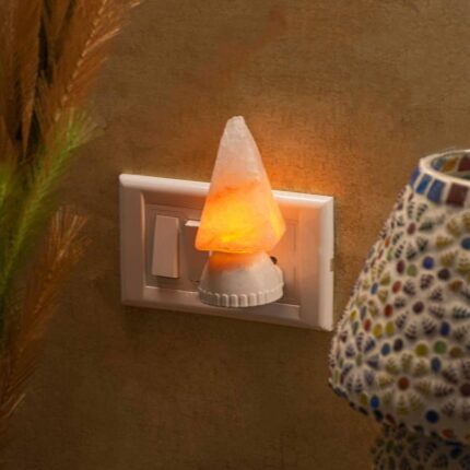 Global Aroma Pyramid Himalayan Rock Salt Plugin Lamp for Positive Energy,Ideal for Home Decor