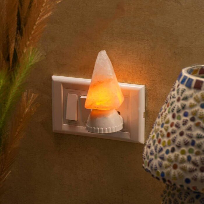 Global Aroma Pyramid Himalayan Rock Salt Plugin Lamp for Positive Energy,Ideal for Home Decor