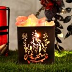 Global Aroma Shiva Mantra Himalayan Rock Salt Lamp for Positive Energy, Vastu, Healing, Harmony, Purification, Best Wellness(Size ''4x4.5'')