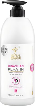 Global amazon secrets Brazilian Keratin Natural Conditioner For All Hair Types 1000Ml | Sulphate Free | For Dry And Damaged Hairs, 1 Count
