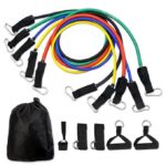 GoSpree Absolute Fitness Resistance Exercise Bands with Door Anchor | Waterproof Carry Bag | Legs Ankle Straps for Resistance Training | Physical Therapy | Home Workouts | Rubber (Exercise Bands)