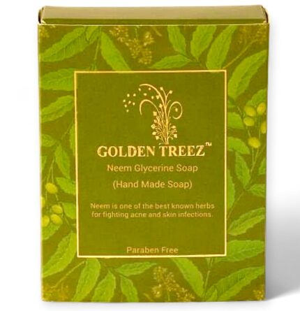 Golden treez neem handmade bath soap for tan removal, acne (pimples) Natural, bathing soap for men and women-115 gm (pack of 1)