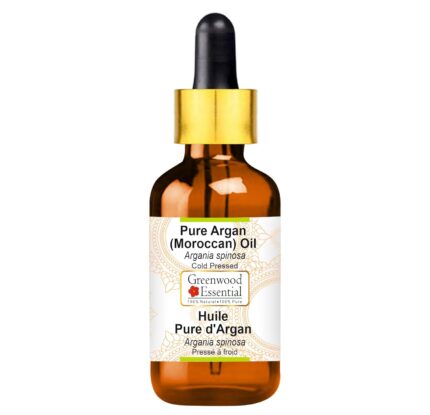 Greenwood Essential Pure Argan (Moroccan) Oil (Argania spinosa) with Glass Dropper | Cold Pressed | Natural | Undiluted | For Diluting Essential Oils | For Hair, Skin & Massage | Men & Women | 50ml