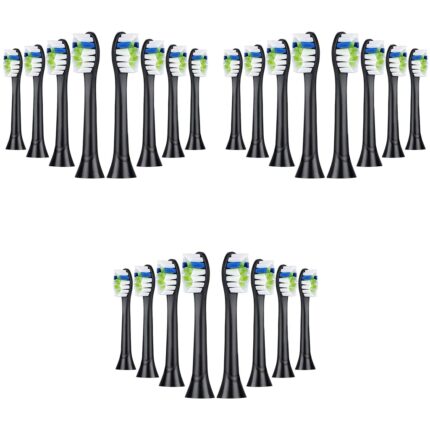 HANNEA Replacement Toothbrush Heads Compatible for Philips DiamondClean 2020 Edition Fit ProtectiveClean 4300 6100 EasyClean Gum Health HX6064 Black Brush Head 3 PCS