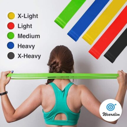 HELLYPO Resistance Loop Exercise Bands for Working Out Elastic Workout Band for Women & Men Home Gym Yoga Stretching Strength Training Exercise Equipment Essentials Fitness Accessories, Set of 5