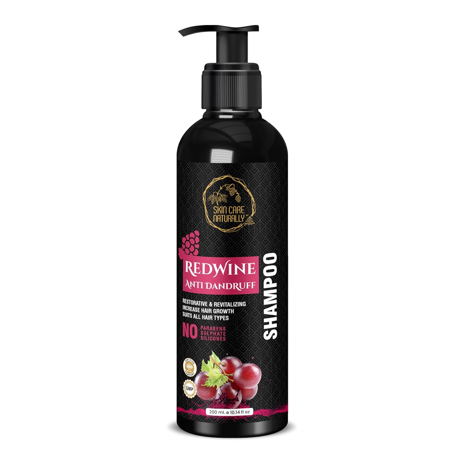 HOME BOUTIQUE Red Wine Anti Dandruff Restorative and Revitalizing Shampoo for Women and Men for Daily Use (200 ML)