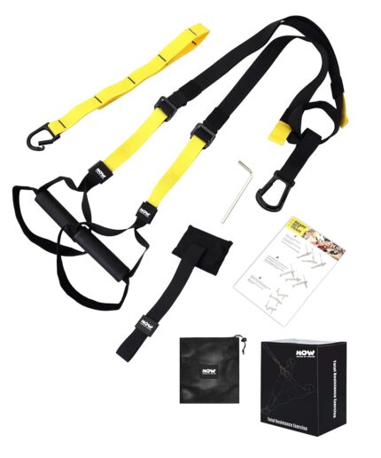 HOW (HOUSE OF WISHES) with Device All-in-ONE Suspension Trainer Body Weight Exerciser | Strength Develop, Burn Fat, Build Muscle | Easy to use at Home, Office, Outside | Complete Home Workout kit