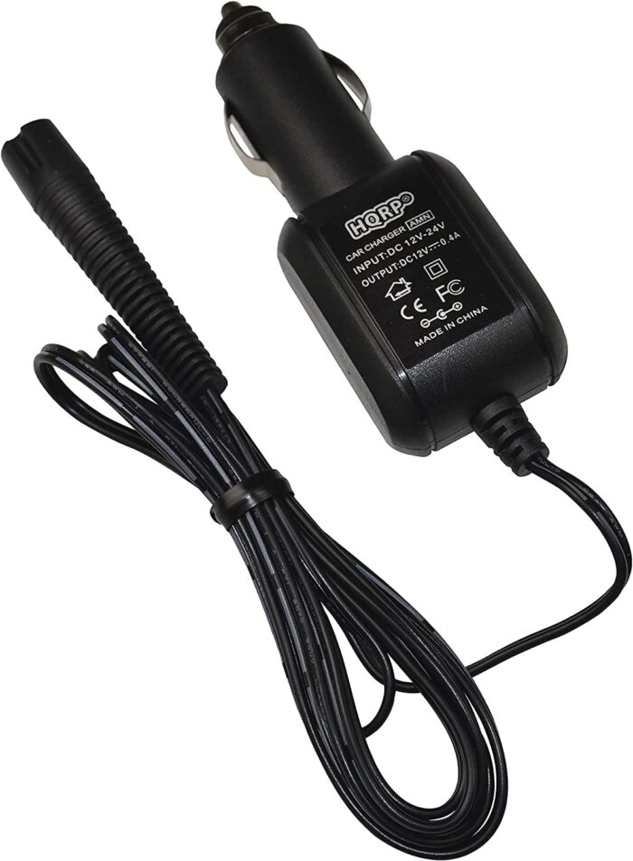 HQRP Car Charger Compatible with Braun Series 3 Model 380s-4 Type 5416, Series 3, Contour Model 370, 380, 5775, 5875, 5876, 5884 Type 5738 Shaver, 12-Volt Vehicle Adapter Power Cord