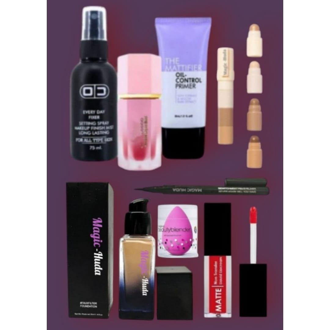 HUDA ZONE All in 1 Beauty Hd Makeup Combo Kit For Women & Girls All Products In 1 Kit Set Of-8