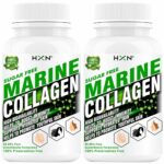 HXN Marine Collagen Supplements For Women, Men With Hyaluronic Acid, Vitamin C, E, B12 Supplement Glutathione, Biotin, Grape Seed Extract. Pure Hydrolyzed Protein Powder Peptides For Skin-120 Tablets